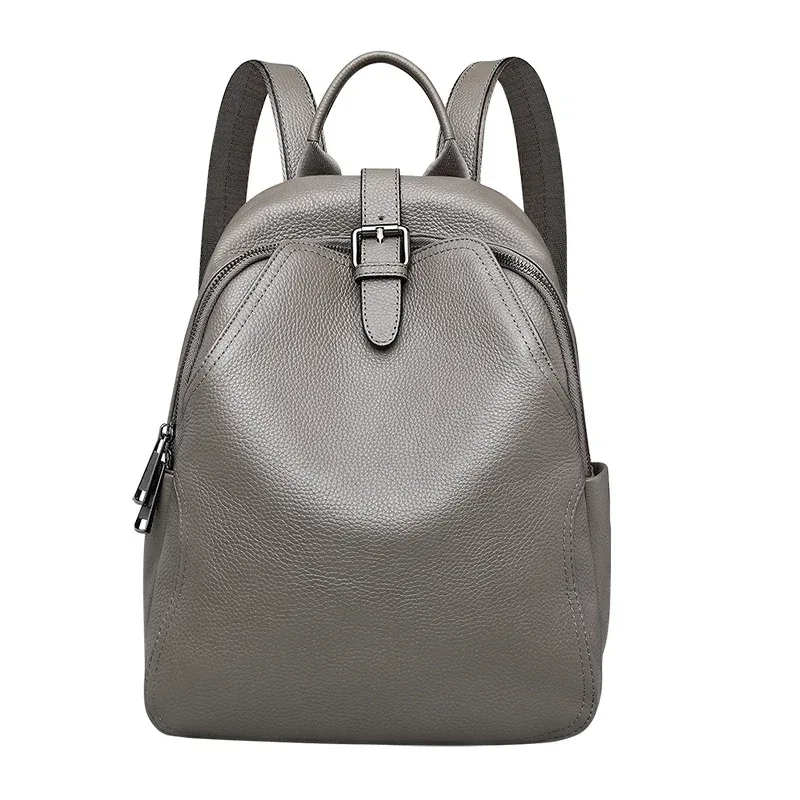 classique bleu gris peau de vache 100% cuir véritable femmes sac à dos vintage sacs de voyage cahier cartable pour filles sac à dos quotidien