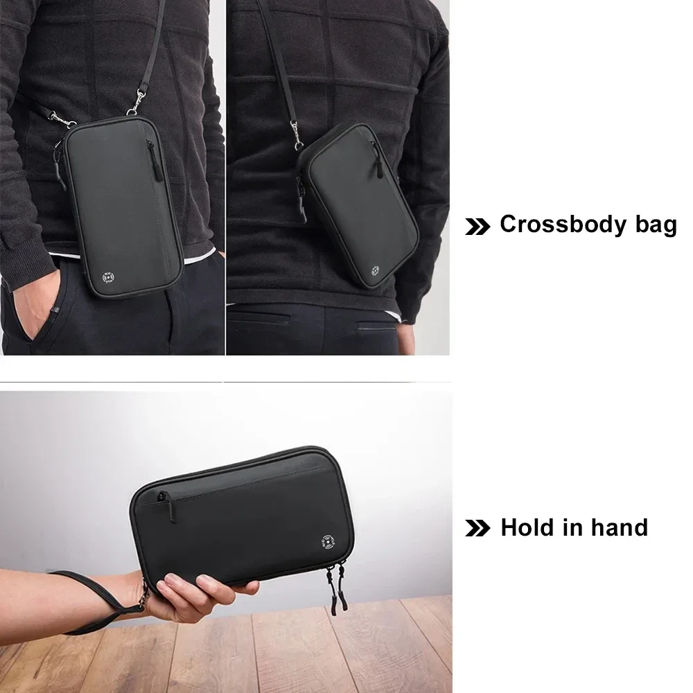 couverture de passeport de voyage, portefeuille avec blocage rfid, porte-passeport familial, étanche, une épaule, sac à bandoulière