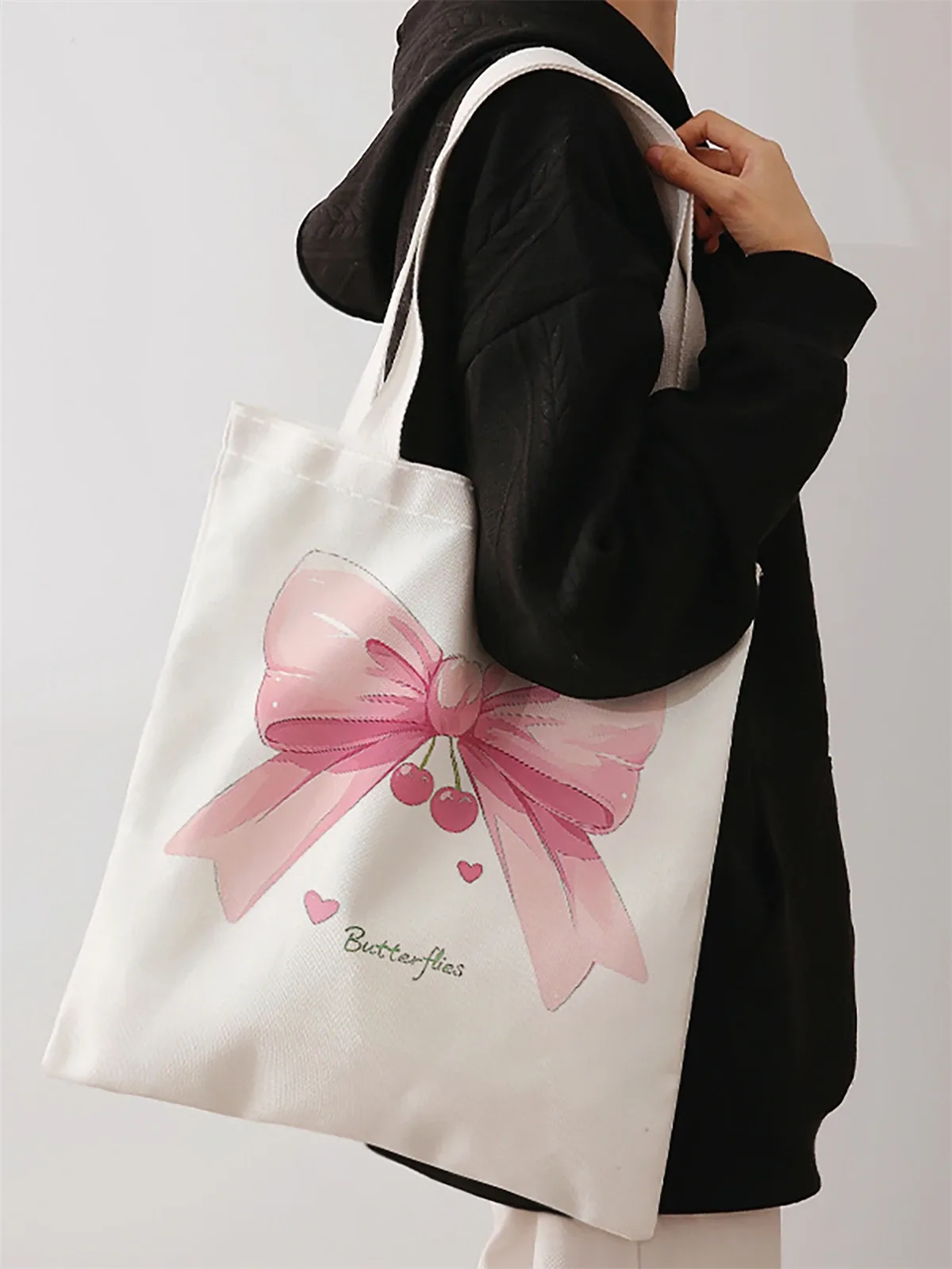 sac à main décontracté imprimé à motif d'arc, sac à dos réutilisable à la mode, sac à main multifonctionnel, sac de shopping en toile