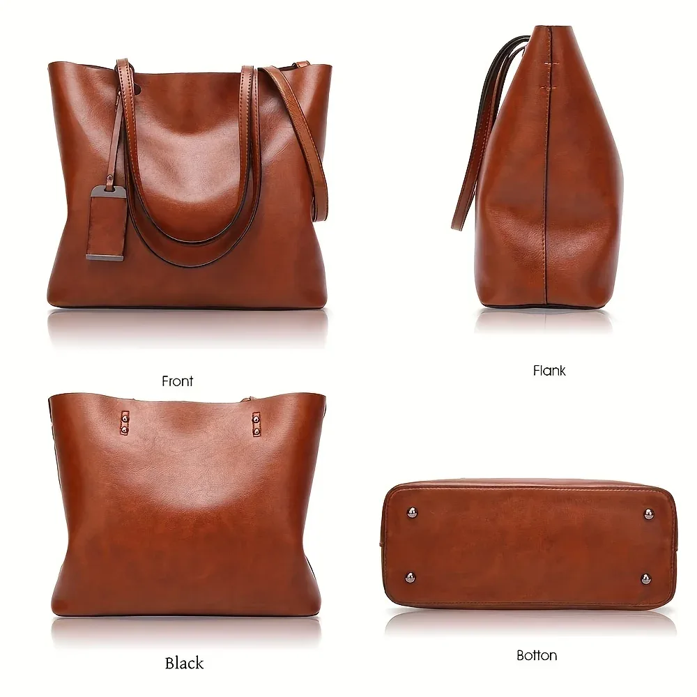 sac à main fourre-tout en cuir rétro classique pour femme, sac à bandoulière, documents, sac de travail, sac de séparation d'ordinateur, sac de voyage, à la mode