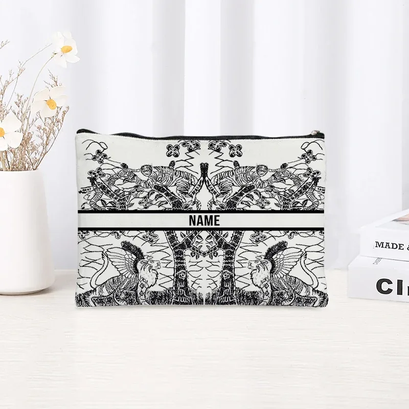 pochette de maquillage personnalisable pour femme, pochette de fête, pochette de mariage, pochette de voyage, trousse de maquillage en toile simple, organisateur, cadeaux pour femme