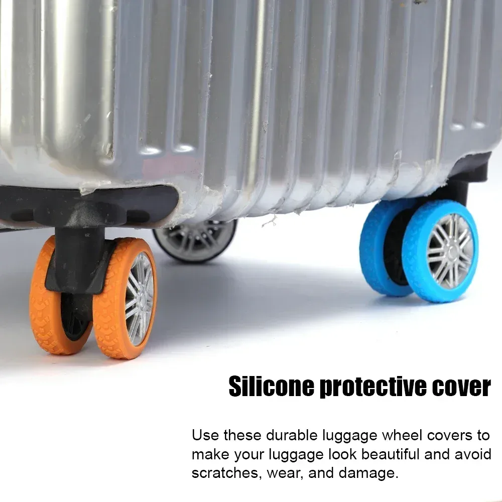 protecteur de roues en silicone pour bagages, réduit le bruit, couverture de roues de valise de voyage, texture épaisse, accessoires de bagages