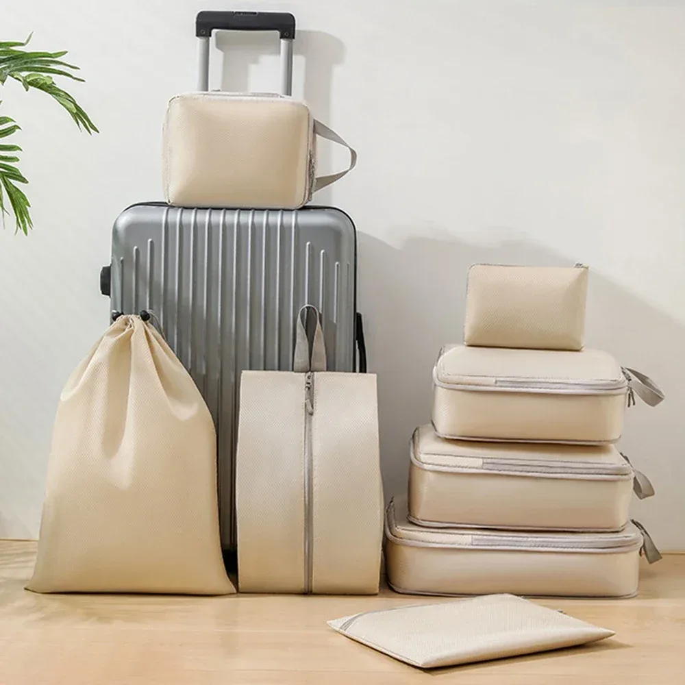 ensemble/6 pièces emballage compressible sac de rangement de voyage cubes valise étanche en nylon portable avec sac à main organisateur de bagages