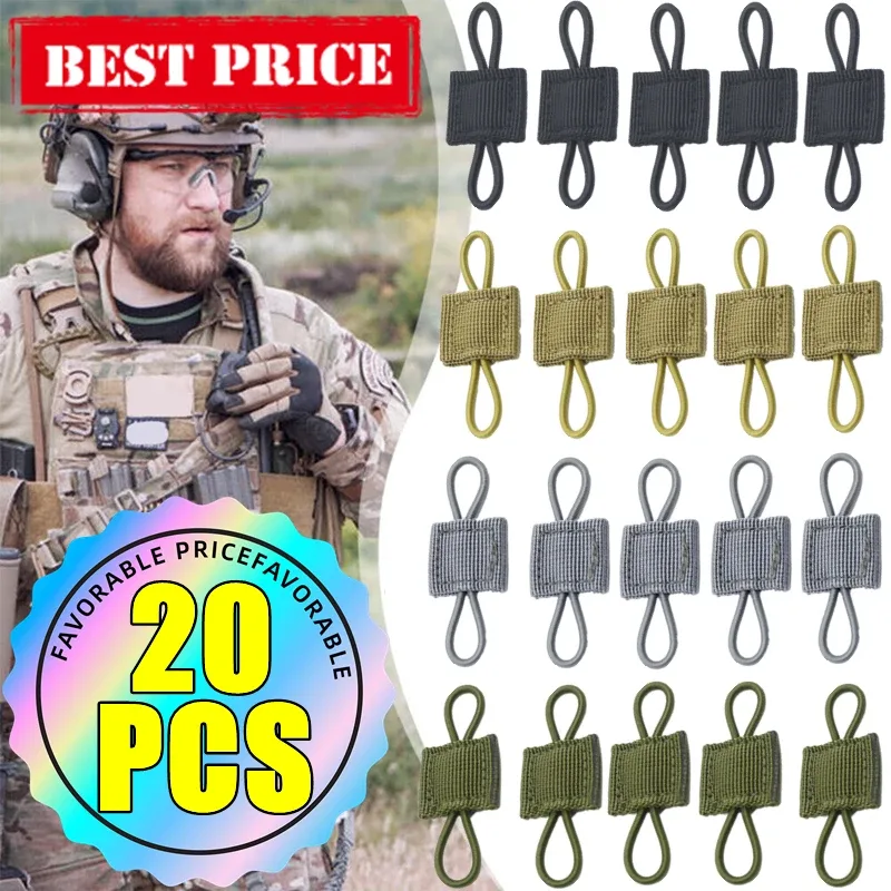 boucle de liaison d'antenne, système molle tactique d'extérieur, sac à dos, gilet, retenue de liaison fixe, accessoires de sac molle, 1 à 20 pièces