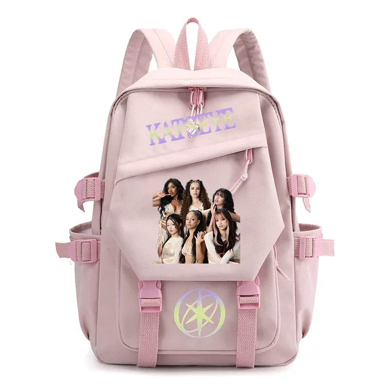 sac à dos kpop katseye pour femmes, sacs d'école multifonctionnels de grande capacité, sac à dos pour adolescents et étudiants, sac de voyage pour fans de mode