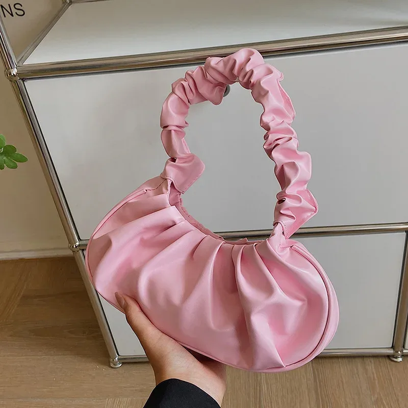 sacs à main plissés pour femmes, sacs nuage en pu, sac à aisselles de loisirs, sacs à bandoulière de shopping, sac à main boulette, sacs à main féminins