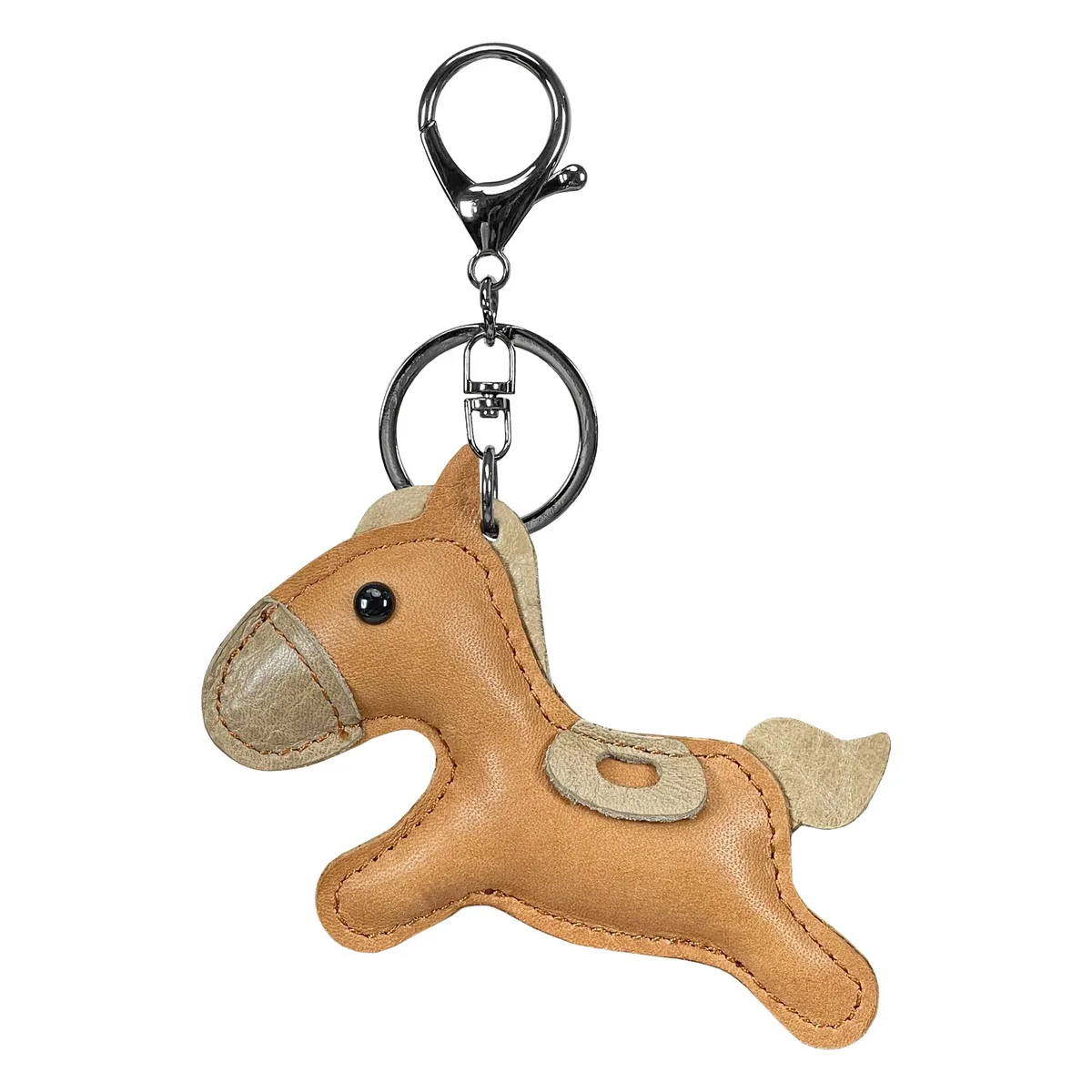nouveau à la mode en cuir de vache véritable poney sac à main pendentif mignon cheval porte-clés sac à bagages accessoires porte-clés