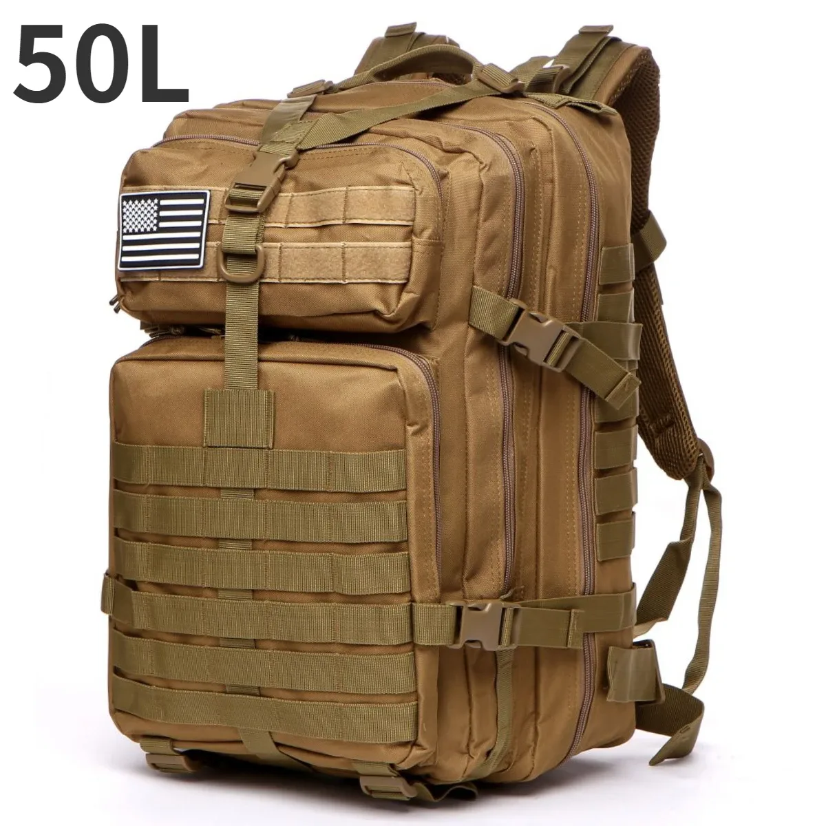 sac dos nylon tactique camouflage beige bleu vert rose 50l randonnée camping sport extérieur