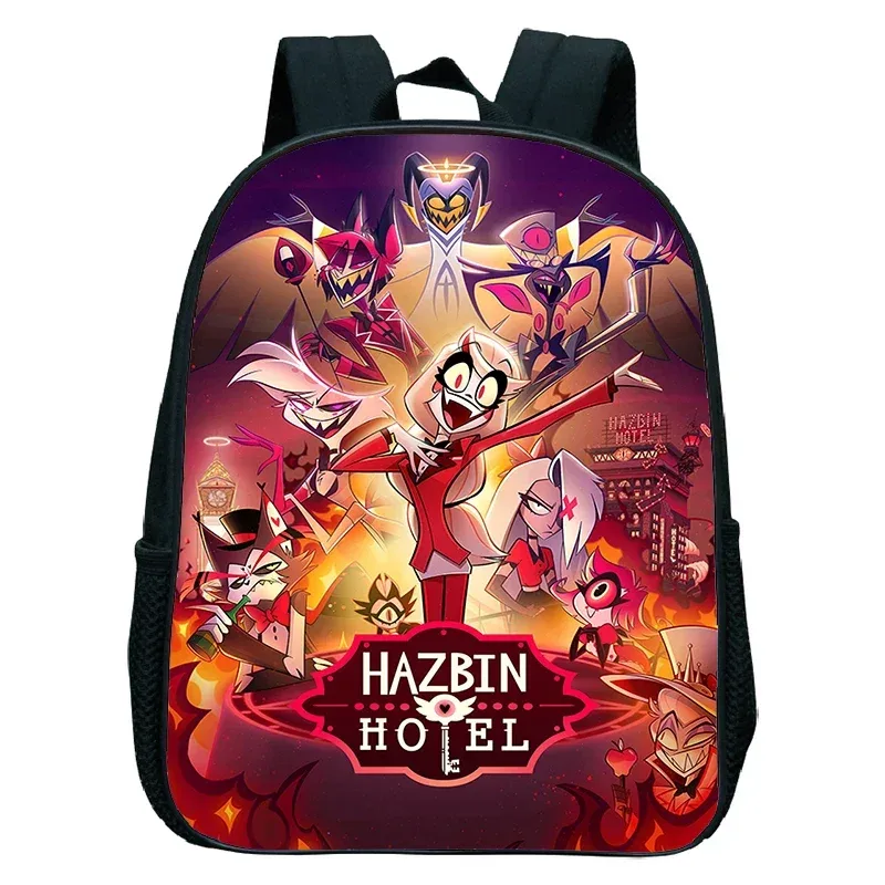 sacs à dos anime hazbin tendance, sacs de maternelle imperméables pour filles et garçons, cartable d'école anime hotel, petit sac à dos pour enfants, mochila