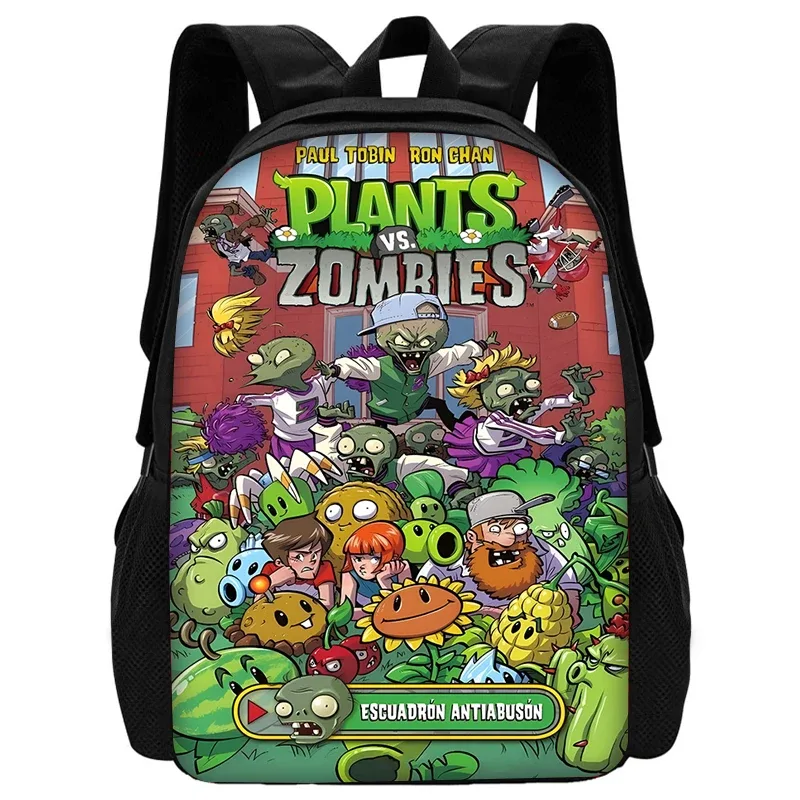 jeu chaud pour enfants pour p-plantes vs z-zombiess, sac à dos d'école avec sacs à déjeuner, sacs à crayons, sacs d'école pour garçons et filles, meilleur cadeau