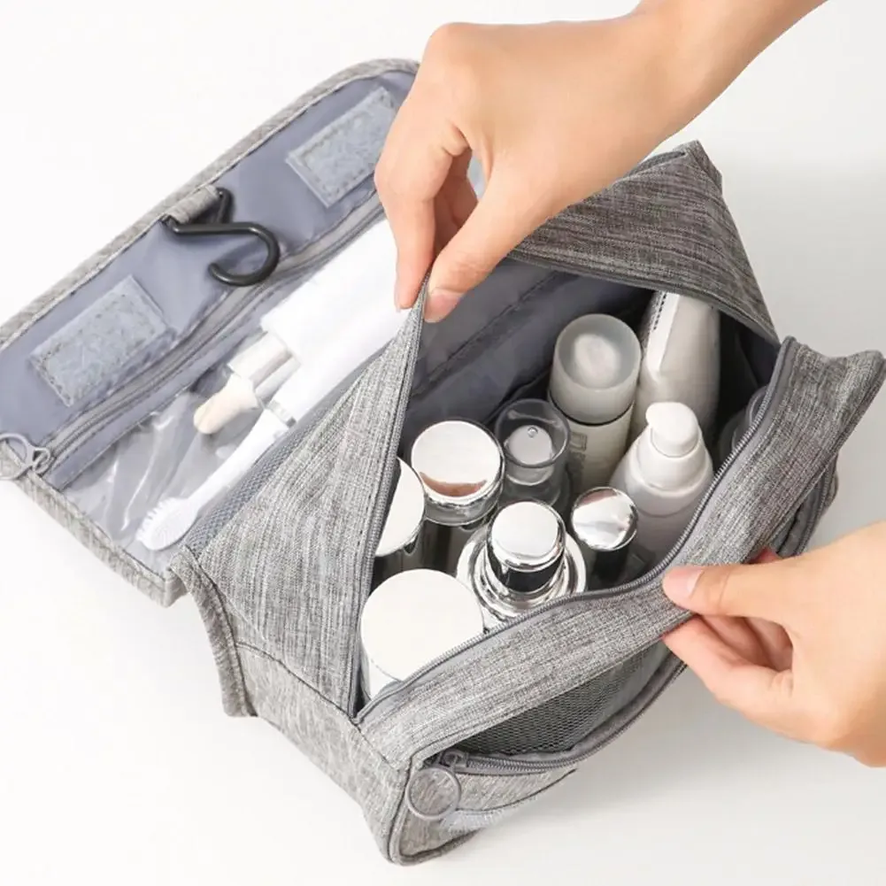 trousse de toilette suspendue en tissu oxford, grande capacité, multi-compartiments, organisateur de maquillage, sac de rangement de voyage