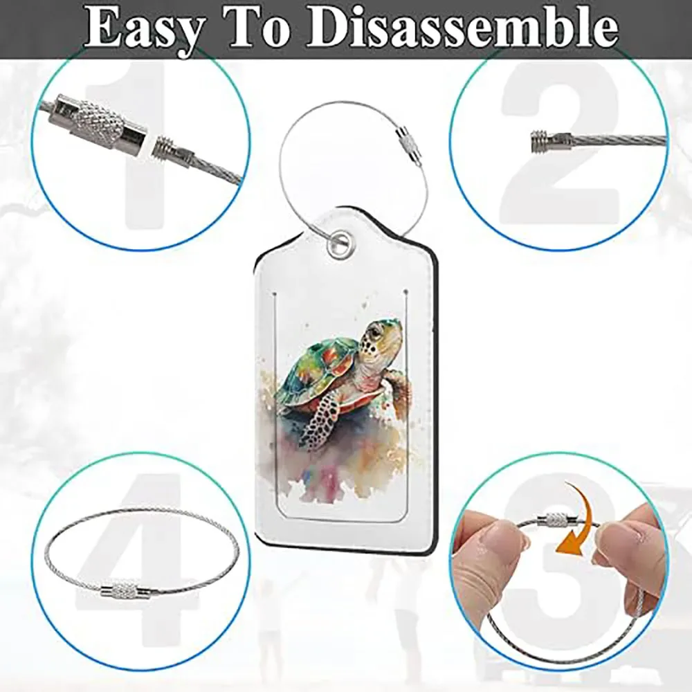 promotion étiquette de bagage en cuir à motif d'horreur, étiquette d'adresse pour valise, étiquette d'embarquement pour bagage, clip pour nom, identifiant et adresse