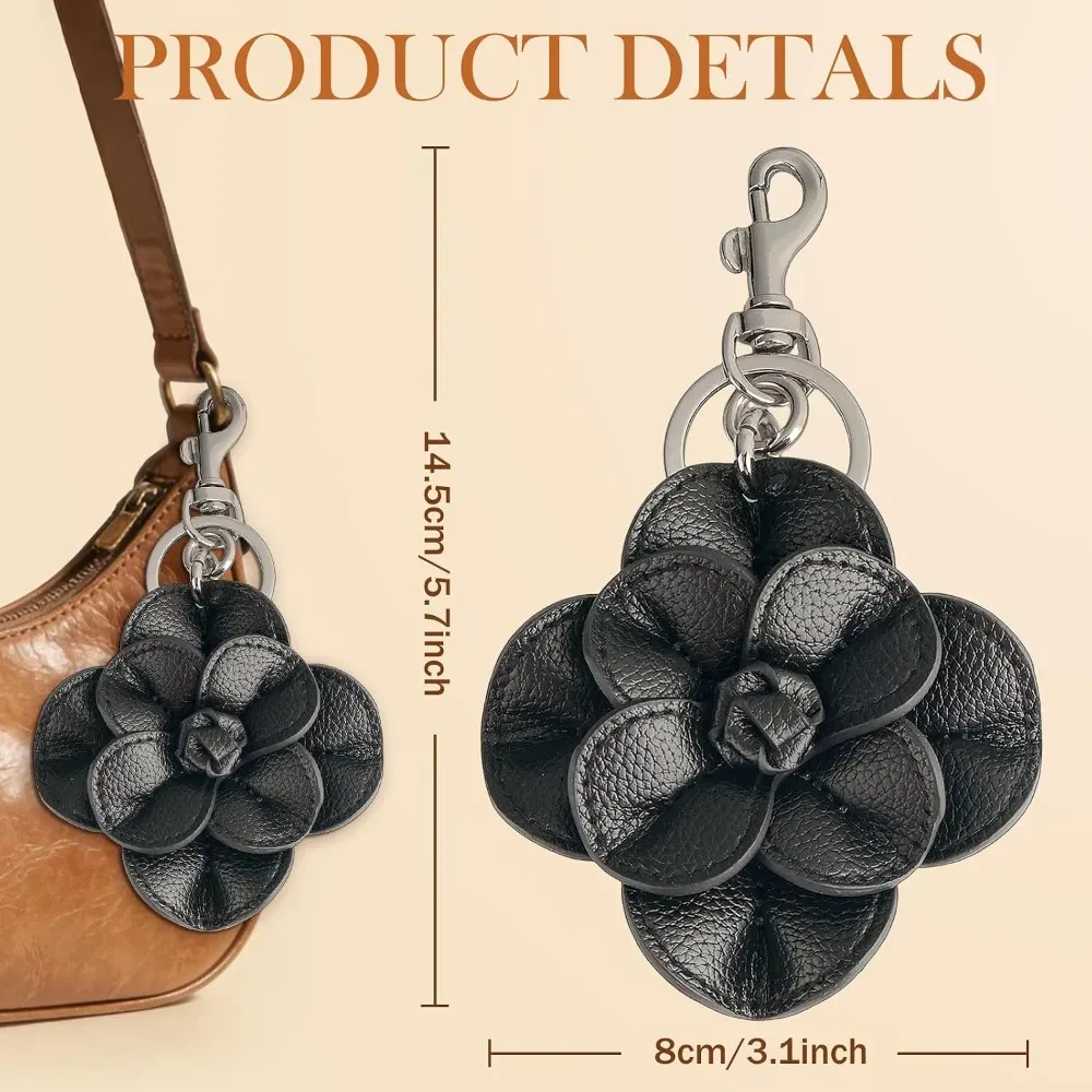 pince clef fleur noire ornementation sac main anneau métallique fermoir superieur décoration tridimensionnelle voyage femmes