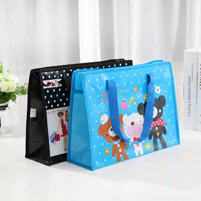 sac de shopping de grande capacité, étanche, réutilisable, pliable, pochette de rangement non tissée, sac à main à bandoulière imprimé floral