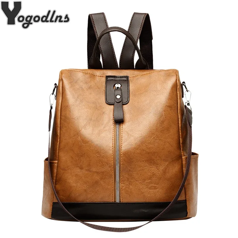 Sacs à dos antivol pour femmes, marque célèbre, sac à dos de voyage en cuir PU de bonne qualité, sacs à main à bandoulière de grande capacité pour dames