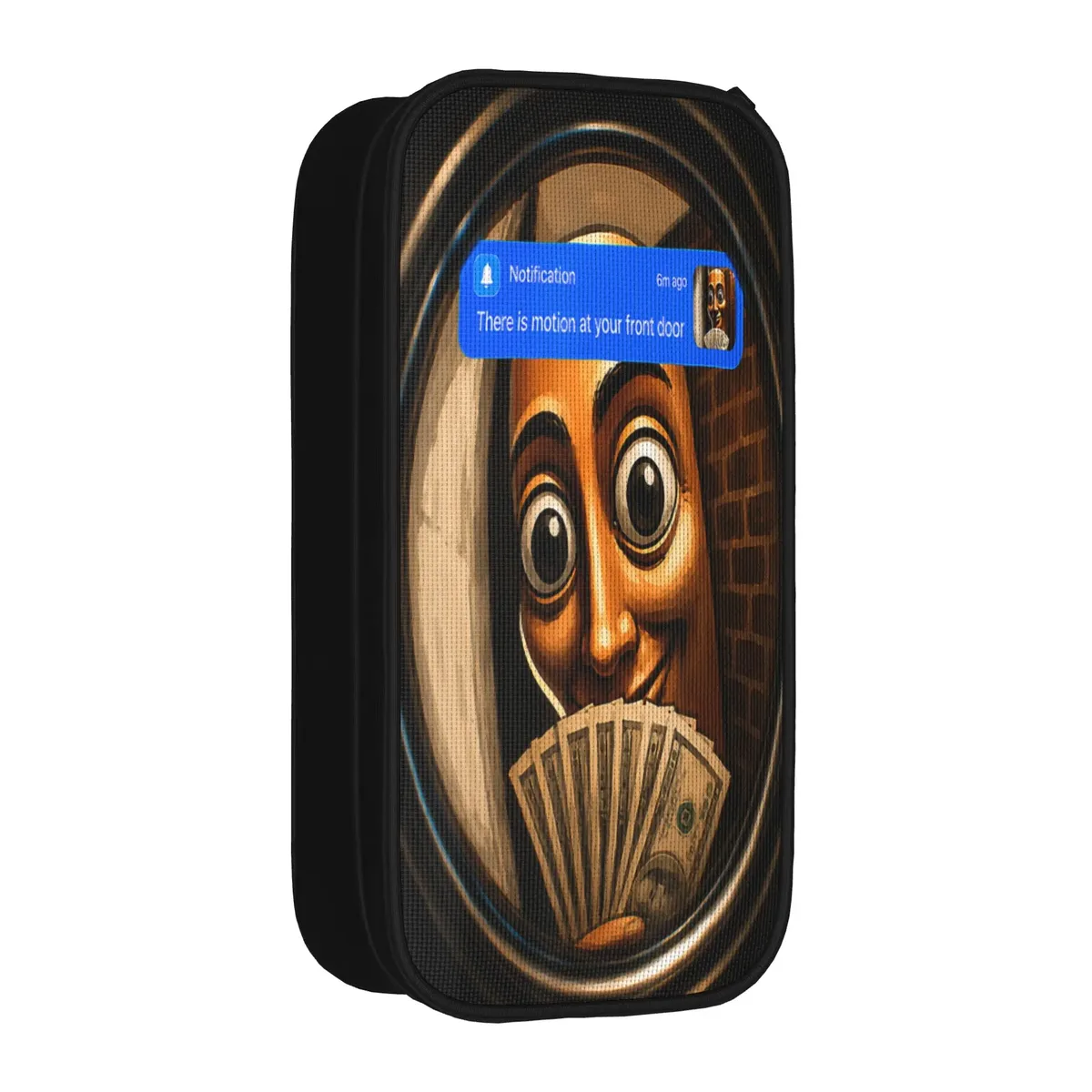 tung sahur cosplay funny calling meme wooden man brainrot trousse à crayons en toile pour garçons et filles, tendance, pour l'école