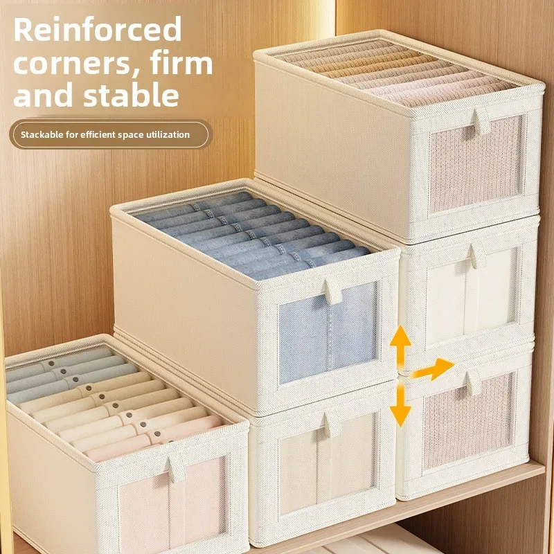 boîte de rangement pliable pour vêtements avec couvercle, anti-poussière, organisateur de chemises et de sous-vêtements, style moderne et simple, pour la maison, bac de rangement pour armoire
