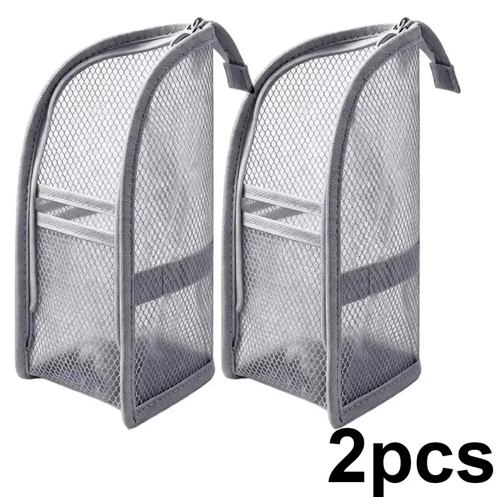 trousse de toilette de voyage en maille, organisateur portable pour brosse à dents et cosmétiques, pochette de rangement pour pinceaux de maquillage, trousse de lavage pour salle de bain
