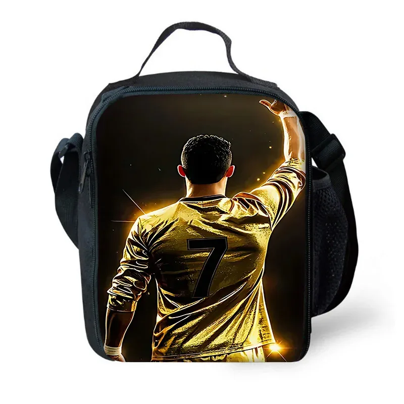 sac à dos d'école pour enfants football star avec sacs à déjeuner r-ronaldos, trousses à crayons, sacs d'école c-cr7 pour garçons et filles, meilleur cadeau