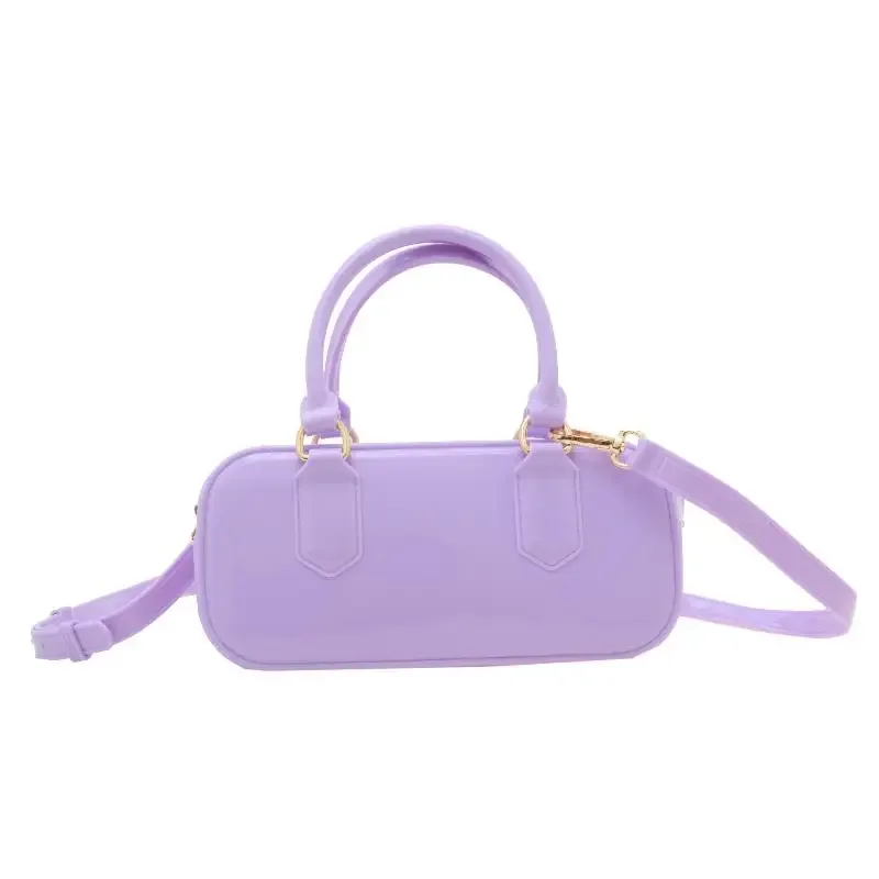 sac à main hobos en gelée de couleur unie, sac à bandoulière décontracté résistant à la saleté, sacoche à bandoulière étanche en pvc, sac de rangement de cosmétiques