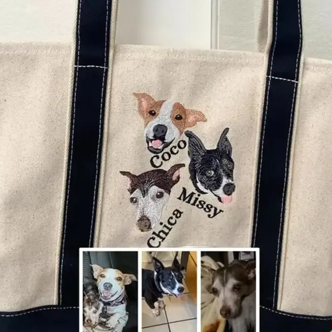sac fourre-tout personnalisé en toile pour animaux de compagnie, sac fourre-tout personnalisé pour maman de chien, cadeau commémoratif pour animaux de compagnie pour femmes, sac de courses réutilisable, cadeau d'anniversaire