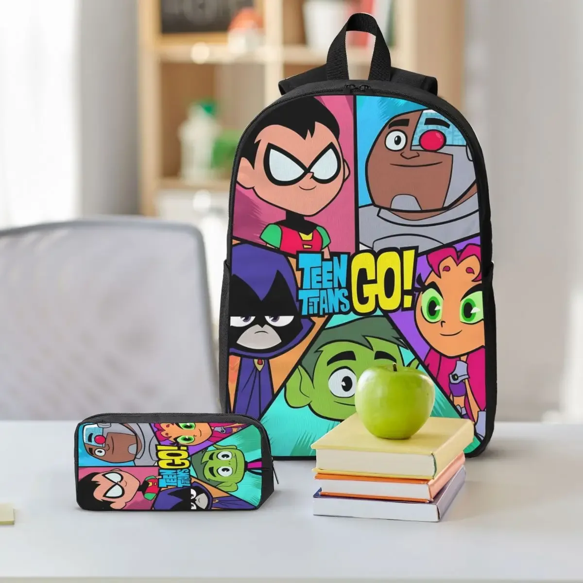 3 pièces adolescents titans go beast garçon sac à dos ensemble pour garçon fille boîtes à crayons ensembles de sacs à livres avec boîte à déjeuner pour les écoliers sac à dos