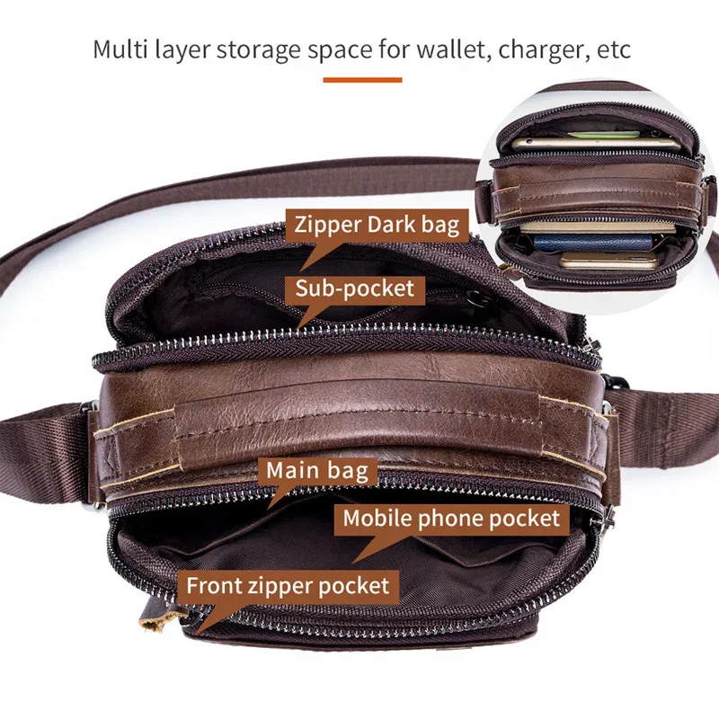 sacs à bandoulière pour hommes en cuir véritable 100% de marque, sac messager pour hommes, sacs bandoulière, nouveau petit sac à main de créateur pour homme, bolso male