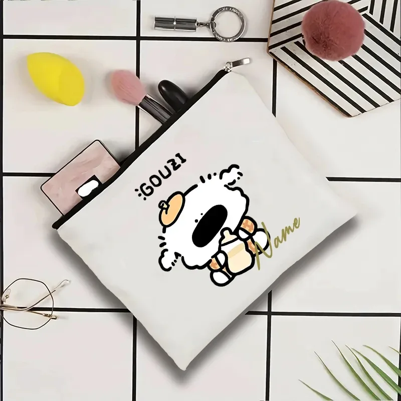 pochette de voyage personnalisée avec nom, pochette de maquillage pour mariage, pochette de maquillage pour fête, sac de maquillage en toile unique, organisateur de cadeaux pour femme