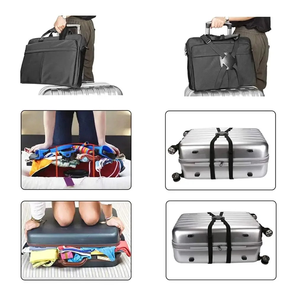 ceinture transport fixation sac valise nylon noir attachement boucle métal argenté voyage usage travail déplacement transversal ajustement