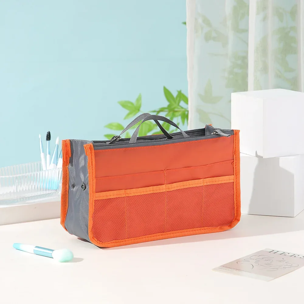 trousse de toilette de voyage multifonctionnelle à double fermeture éclair, grande capacité, organisateur de cosmétiques à plusieurs compartiments, pochette portable