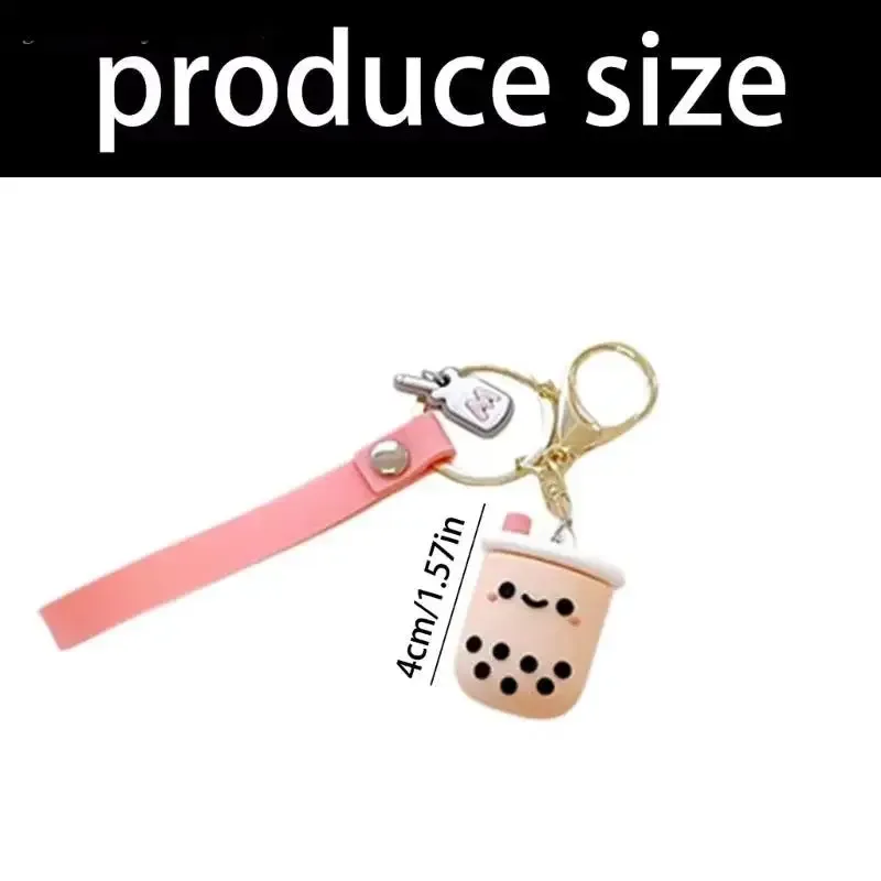 porte-clés thé au lait, pendentif de sac cartoon, décoration suspendue pour sac à dos, charme mignon, accessoire de mode pour sac à main, sac à dos