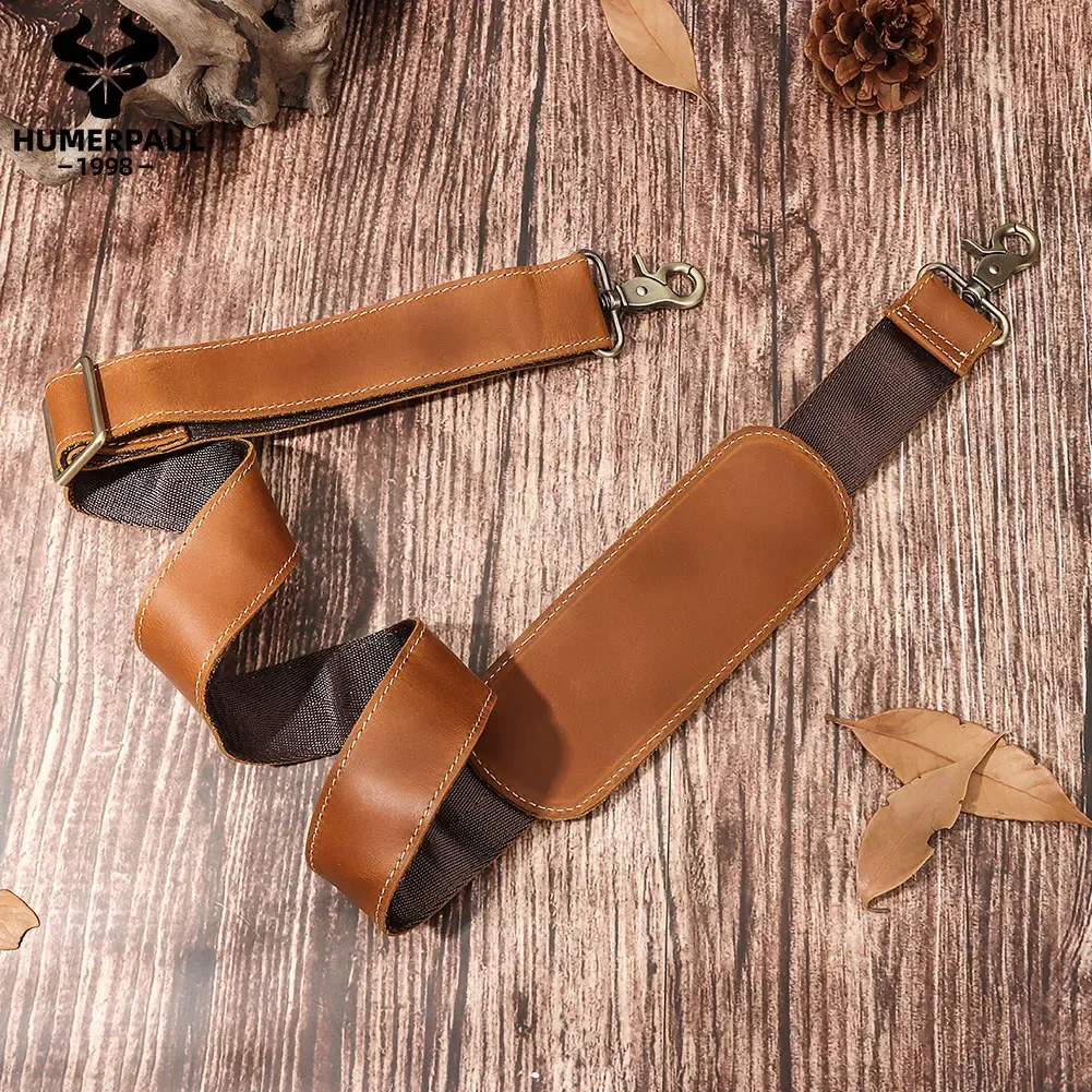 sangles réglables en cuir vintage de 127 cm de long pour sacoche homme, accessoire de remplacement pour sac bandoulière ou sac messager.