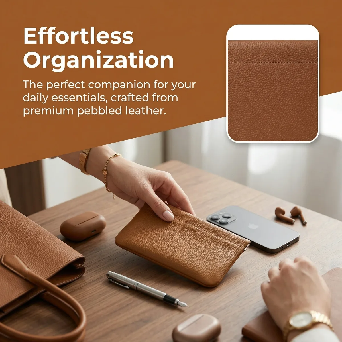 mini sac à main de voyage en cuir pu à fermeture automatique, sans fermeture éclair, pochette de rangement multifonctionnelle pour clés, écouteurs, cartes, organisateur de sac à main pour hommes et femmes
