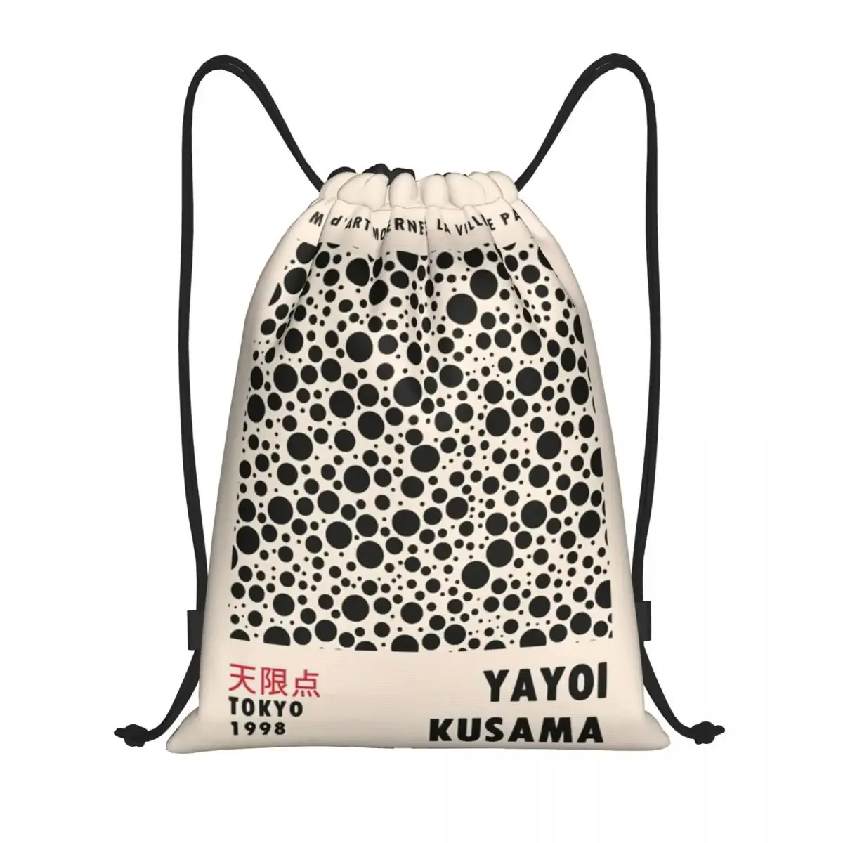 sacs à cordon d'exposition japonaise personnalisés yayoi kusama pour l'entraînement sacs à dos de yoga femmes hommes sac à dos de sport