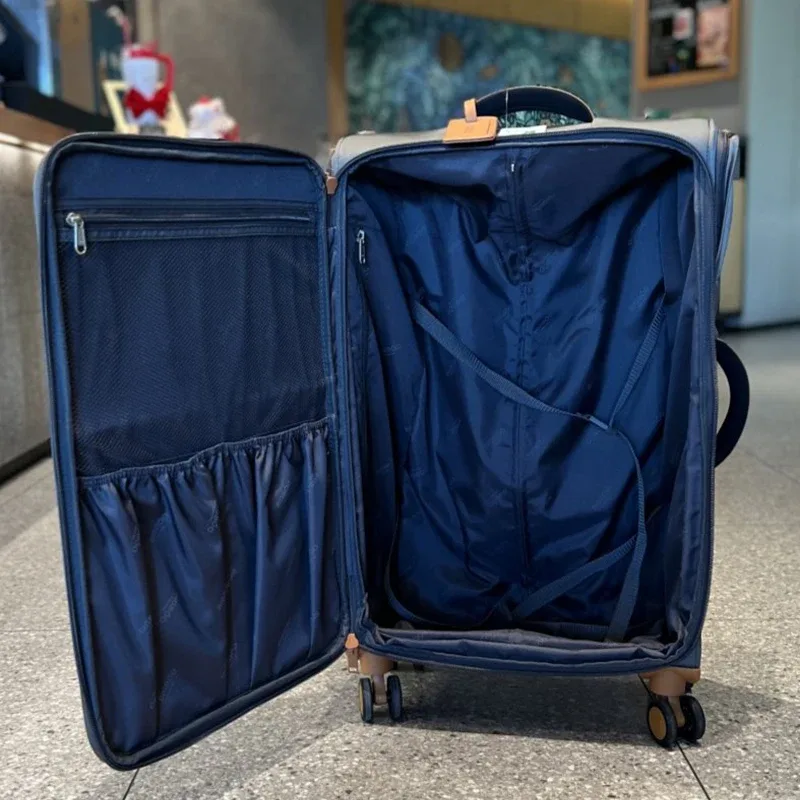 valise oxford université beige bleue motif simple résistant eau grande capacité voyage roulettes toupies poignées cuir extensible