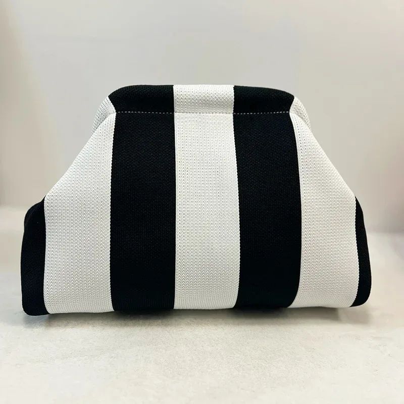 sacs à main tissés au crochet pour femmes, pochette de plage d'été, sacs à main tricotés, pochette de boulettes froncée, mignon nuage décontracté, sac colorblock