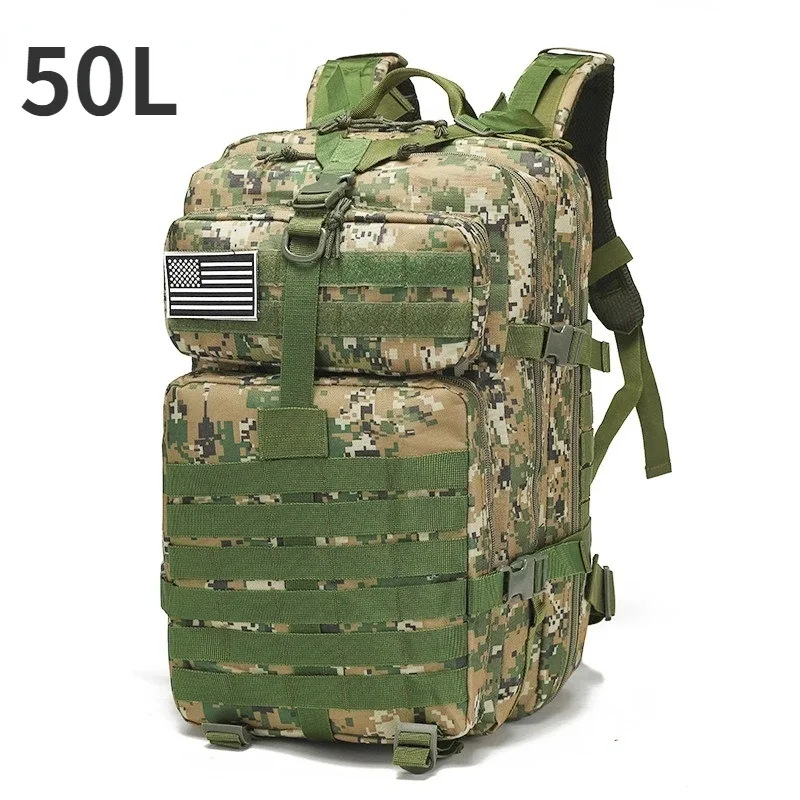 sac à dos tactique camouflage 50l/30l pour homme, sac molle, sac de randonnée imperméable pour le camping, la chasse, la randonnée
