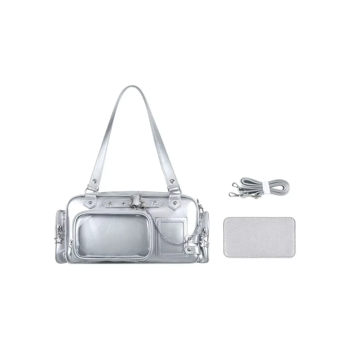 nouveau y2k étoile chaîne ita sac mignon fille bande dessinée exposition sac à bandoulière transparent grande capacité sac à bandoulière bricolage affichage sacs à main