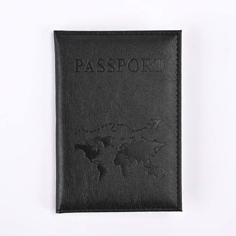 étui porte-passeport de voyage pour femmes et hommes, housse de protection en pu pour passeport, lettre imprimée, carte d'identité, porte-passeport, sacs à clip