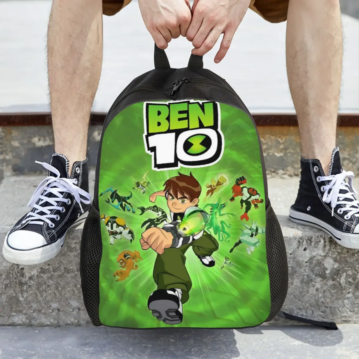 sac à dos grande capacité ben 10, motif dessin animé, pour la rentrée scolaire, sac à dos étudiant ben 10
