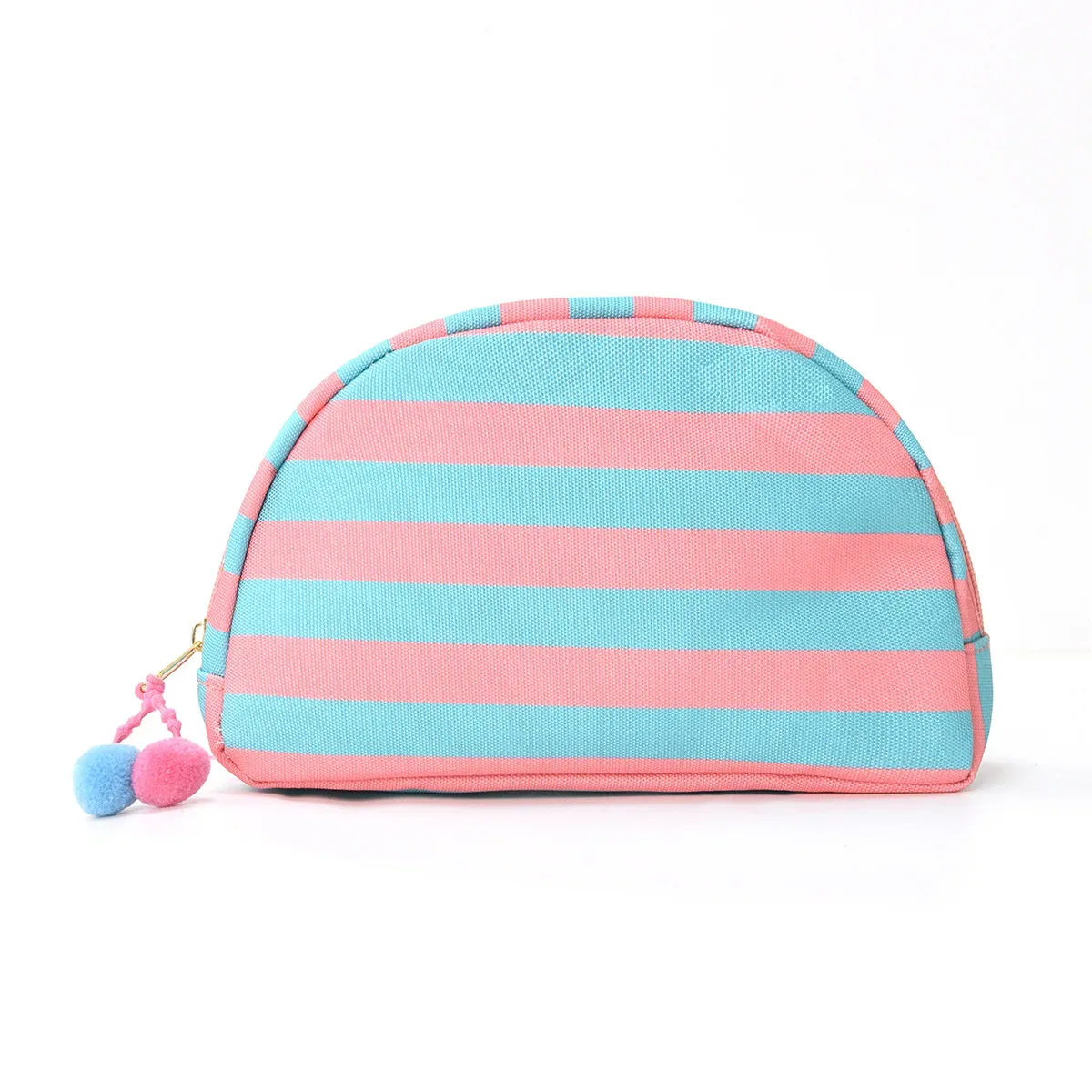 sac de rangement cosmétique rayé personnalisé avec logo imprimé, grande capacité, sac de rangement dopamine, sacs de rangement cosmétiques de voyage simples et tendance