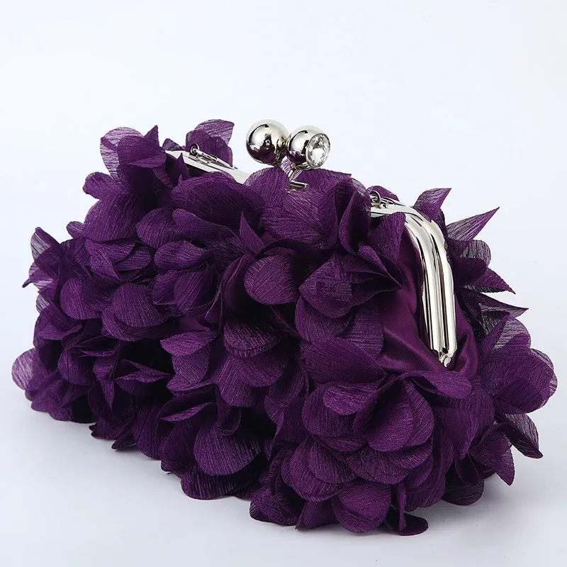 fleur dîner sac à main concepteur chaîne florale bandoulière mariée sac à main embrayages femme pétale soirée pochette robe de mariée sac