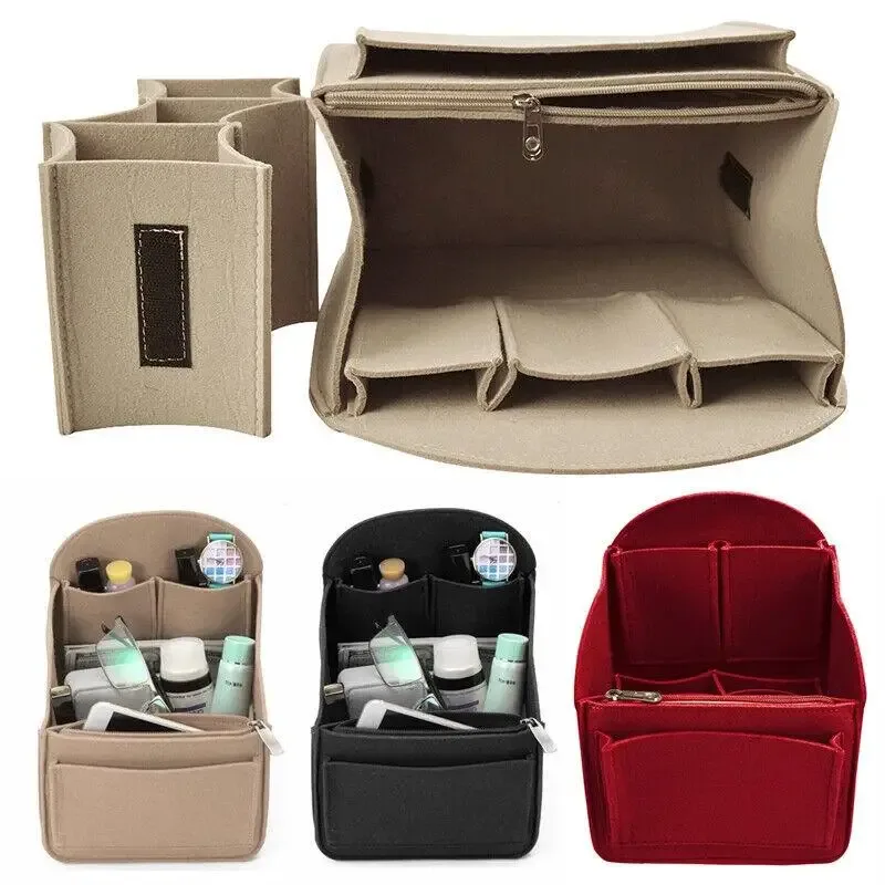 sac intérieur en feutre grande capacité, organisateur de sac à main, insert de rangement portable pour voyage, pochette pour sac à dos, sac à bandoulière, sac à main
