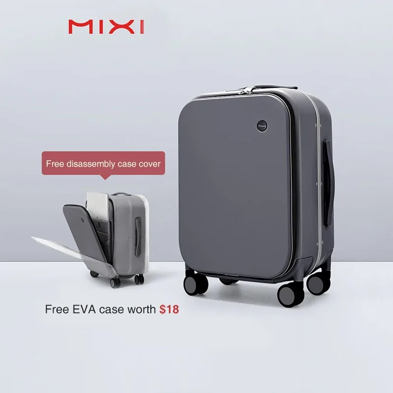 mixi marque design de luxe valise à main en polycarbonate voyage bagage roulant avec roues spinner serrure tsa 18 20 pouces
