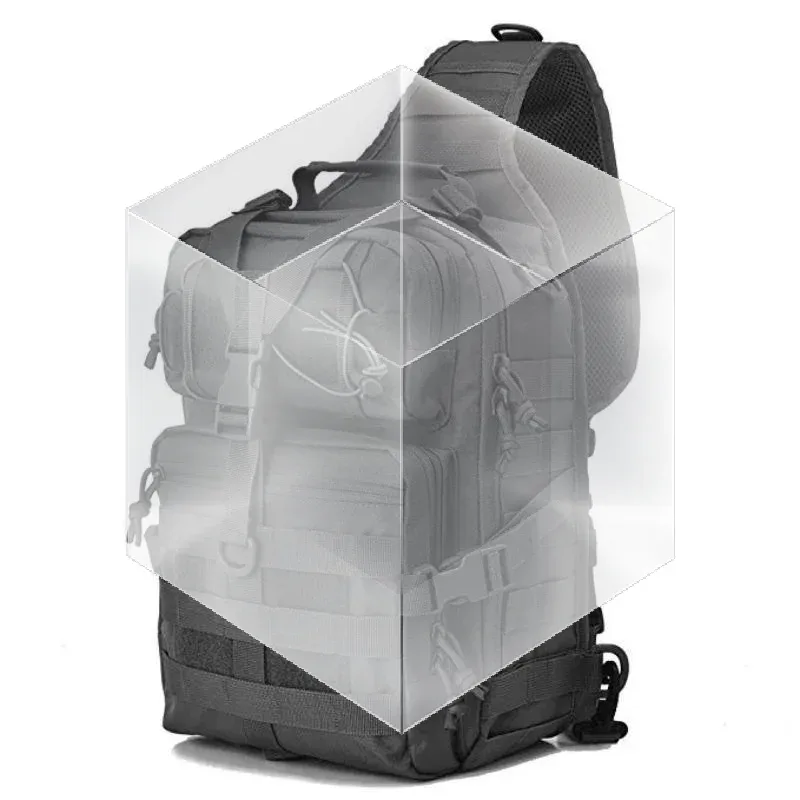 sac bandoulière tactique pour homme avec construction imperméable, idéal pour la randonnée, la pêche et une utilisation quotidienne