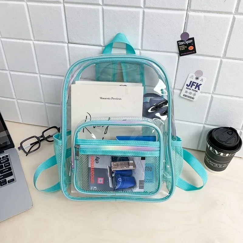 nouveau mini sac à dos transparent tendance pour étudiant, sac de voyage en pvc transparent, sac à dos de plage imperméable polyvalent pour l'été