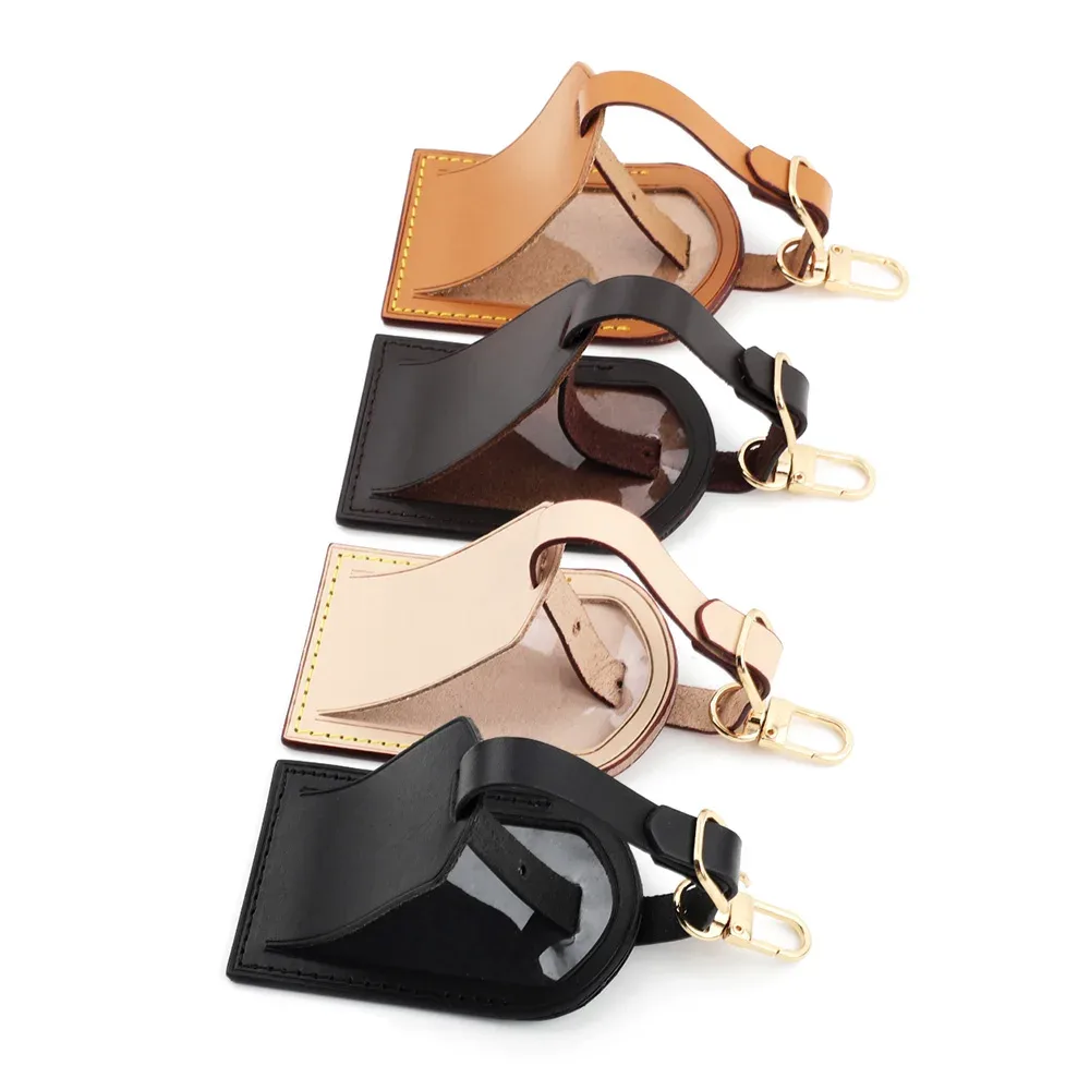 étiquettes de bagage en cuir tanné végétal pour sacs à main, valises, sacs d'affaires et cartes d'embarquement – accessoires de voyage