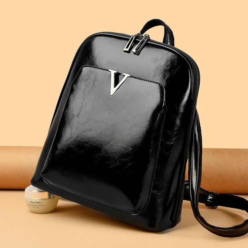 sac à dos design femmes sac de voyage grande capacité sac à dos classique huile cire cuir pu sac à bandoulière mochilas de gran capacité
