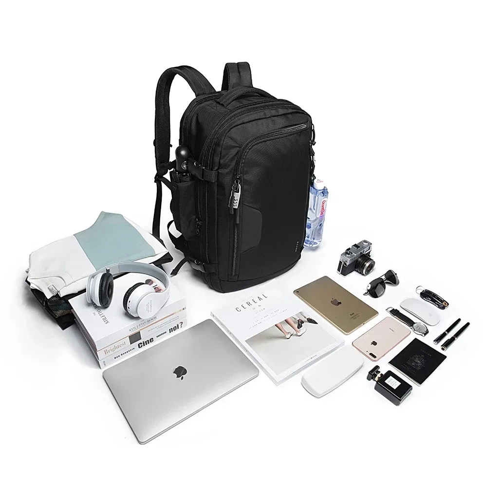 sac dos oxford université polyester noir couverture souple informatique bandoulière arquée fermeture éclair patchwork verrouiller