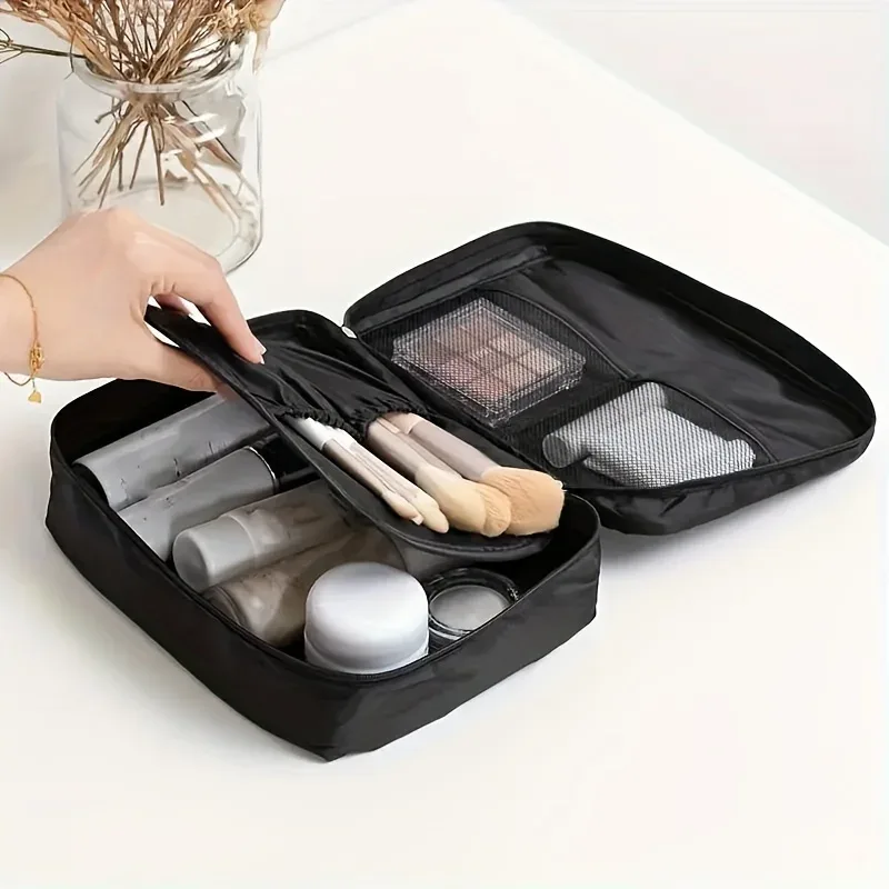 1 pièce, trousse de toilette de grande capacité pour les voyages, trousse de maquillage, organisateur de bagages portable, sac carré multifonctionnel, pochette de rangement, sacs.